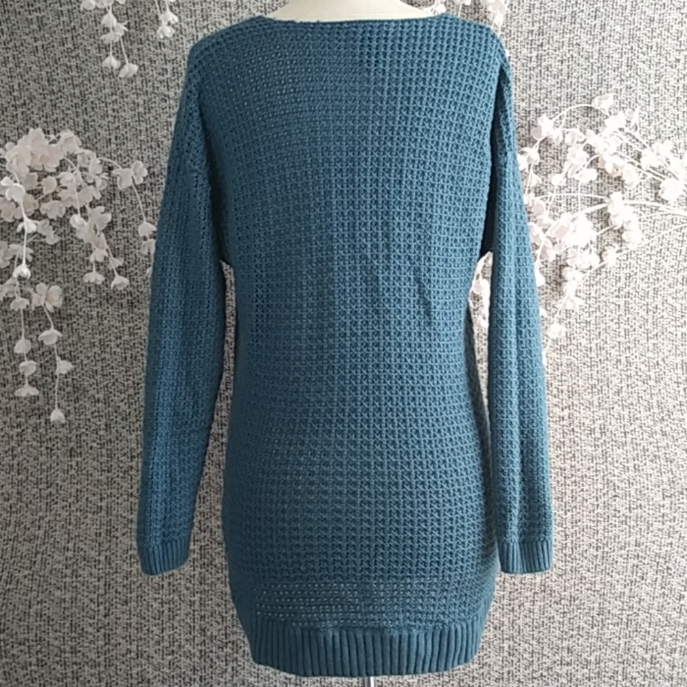 EUC Only Mine Silk Cashmere Teal Sweater - Picture 3 of 7